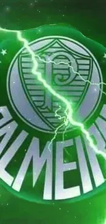 Palmeiras logo with green lightning wallpaper.