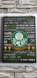 Palmeiras themed motivational poster with vibrant green typography.