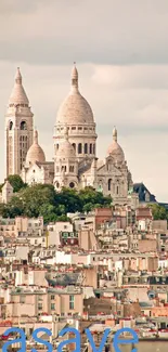 Sacré-Cœur Basilica overlooking Paris rooftops in a picturesque cityscape.