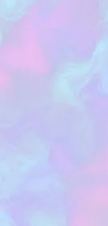 Pastel abstract wallpaper with pink and blue swirls.