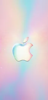 Vibrant Apple logo on a pastel gradient background wallpaper.