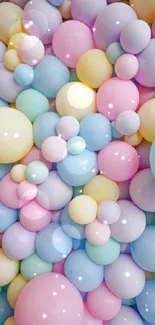 Colorful pastel balloons in a vibrant design for mobile wallpaper.