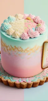 Delightful pastel cake phone wallpaper with colorful icing.