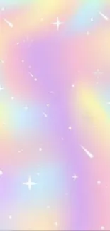 A pastel galaxy wallpaper with soft colors and stars for mobile phones.