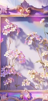 Elegant pastel floral frame with delicate flowers.