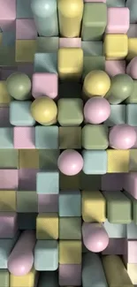 Pastel geometric abstract wallpaper design.