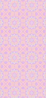 Pastel geometric pattern wallpaper in soft pink hues.