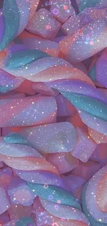 Pastel glitter candy wallpaper with colorful hues and sparkling textures.