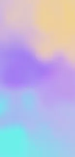 Pastel gradient wallpaper with purple, blue, and peach hues.