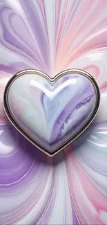 Heart-shaped pastel abstract design wallpaper.