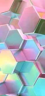 Pastel hexagon geometric mobile wallpaper.