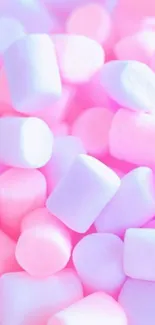 Soft pink and white marshmallows mobile wallpaper for a pastel and sweet aesthetic.