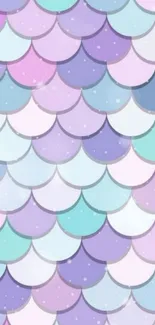 Pastel mermaid scale wallpaper with sparkles.