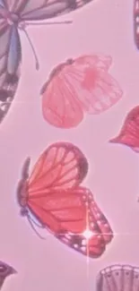 Pastel pink butterflies on a soft background.