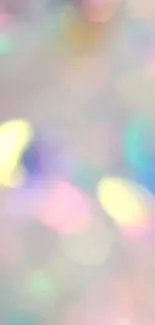 A pastel rainbow bokeh mobile wallpaper.