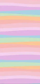 Pastel rainbow striped wallpaper with soft horizontal lines.