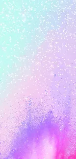 Pastel splash wallpaper with pink and blue hues.