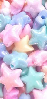 Pastel star beads wallpaper with pink, blue, and peach colors.