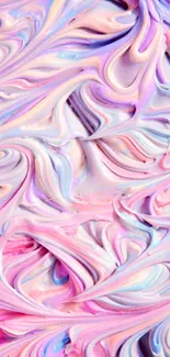 Colorful pastel swirl abstract wallpaper with pink, purple, and blue hues.