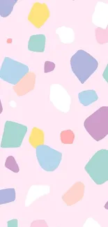 Pastel terrazzo pattern wallpaper for mobile screen.