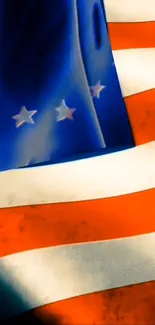Vibrant American flag with stars and stripes.
