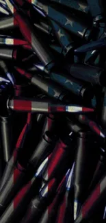 Patriotic bullets with American flag theme wallpaper.