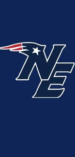 NE logo in blue and red on mobile wallpaper background.