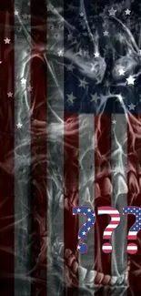 Mystery-themed American flag wallpaper with stars.