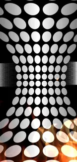 3D mobile wallpaper with fiery pattern and black background.