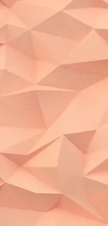 Peach geometric 3D polygon mobile wallpaper.