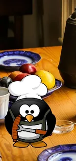 Penguin Bird Tableware Live Wallpaper