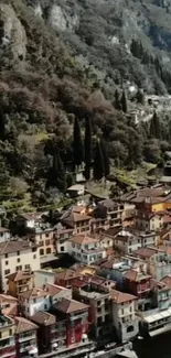 A mesmerizing view of an Italian village with colorful houses and lush greenery.