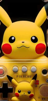 Pikachu themed retro phone wallpaper featuring bold yellow design.