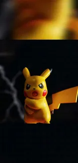 Pikachu with lightning in dark background wallpaper.