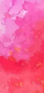 Pink abstract watercolor wallpaper for mobile screens featuring vibrant hues.