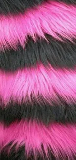 Pink and black striped fur texture wallpaper