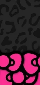 Pink and black leopard print phone wallpaper with bold design.