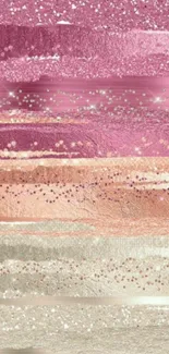 Pink and gold textured glitter wallpaper for phones.