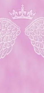 Pink angel wings and crown wallpaper design