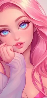 Pink Beauty Long Hair Live Wallpaper