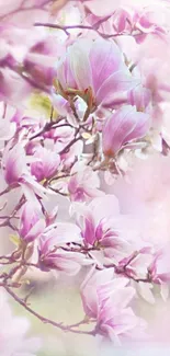 Elegant pink blossom wallpaper for smartphones.