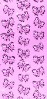 Pink bow pattern wallpaper with a playful design.