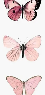 Elegant pink butterfly mobile wallpaper with delicate shades.