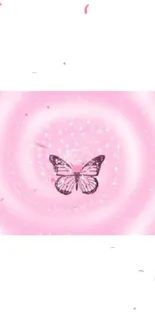 Pink butterfly with sparkling background wallpaper.