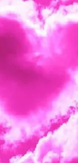 Pink heart cloud wallpaper for mobile phone.