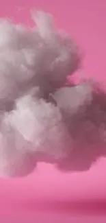 Fluffy white cloud on a vibrant pink background.