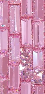 Pink crystal pattern wallpaper with sparkling details.