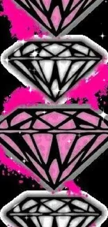 Stylish pink diamond mobile wallpaper with bold graphic design.