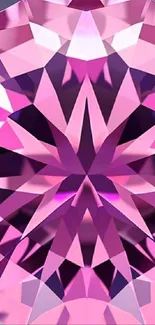 Vibrant pink geometric gemstone art design