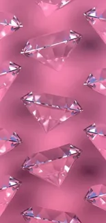 Mobile wallpaper with pink diamond pattern.